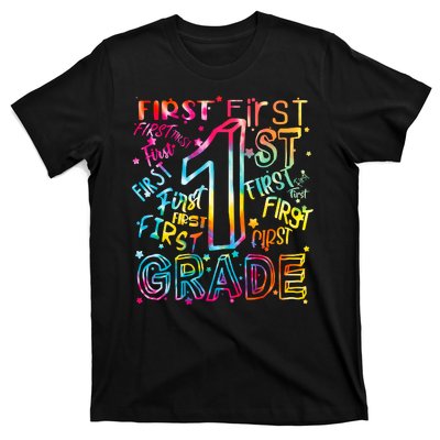 First Grade 1st Grade Tie Dye Word Art T-Shirt