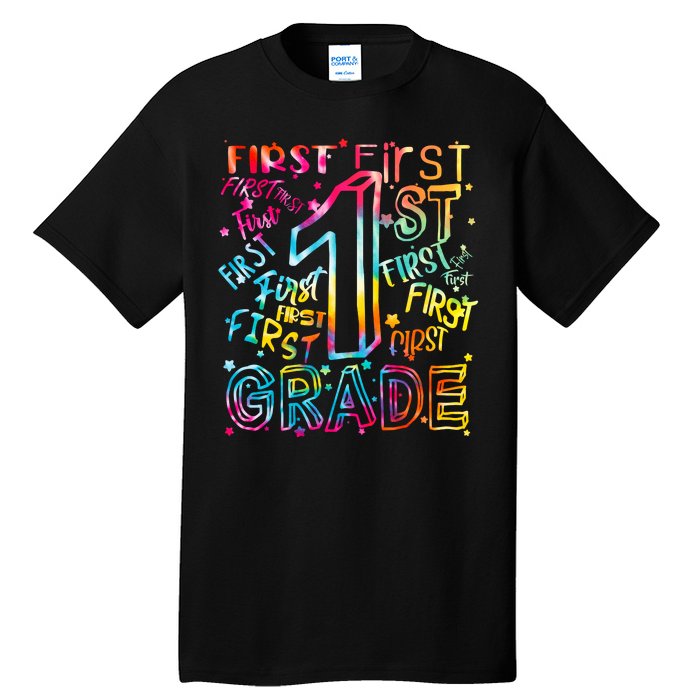 First Grade 1st Grade Tie Dye Word Art Tall T-Shirt