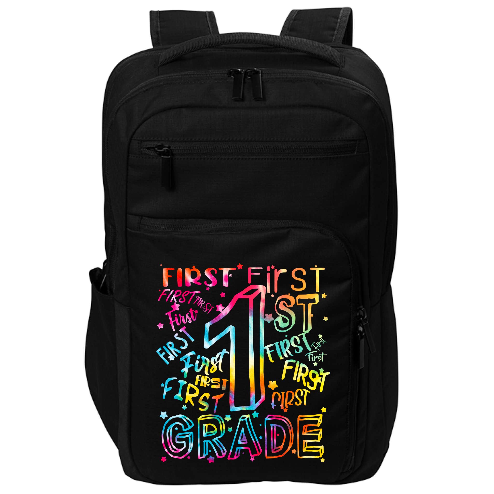 First Grade 1st Grade Tie Dye Word Art Impact Tech Backpack