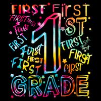 First Grade 1st Grade Tie Dye Word Art Impact Tech Backpack