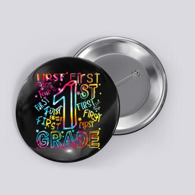 First Grade 1st Grade Tie Dye Word Art Button