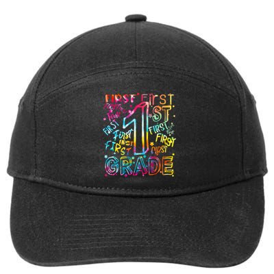 First Grade 1st Grade Tie Dye Word Art 7-Panel Snapback Hat