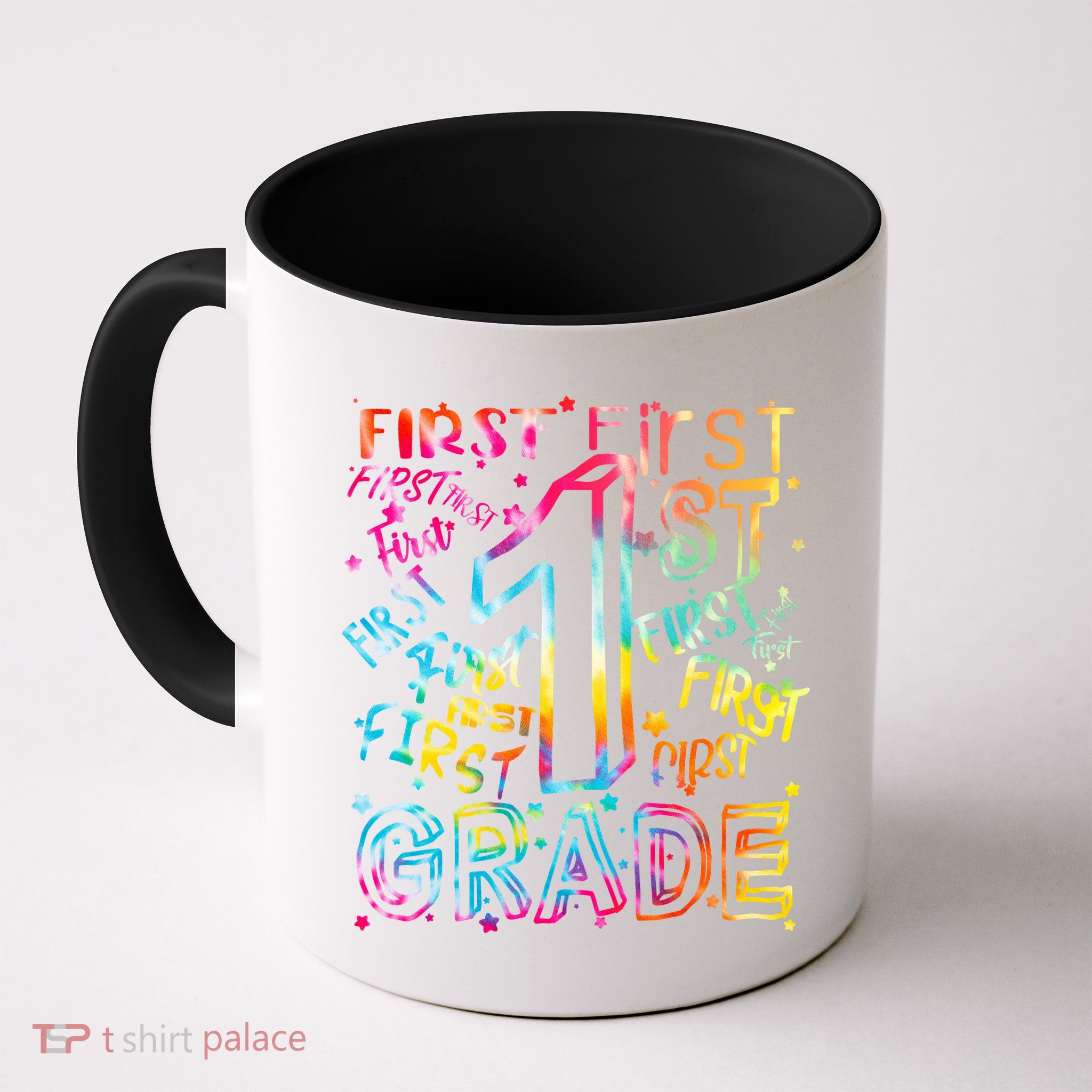First Grade 1st Grade Tie Dye Word Art Mug