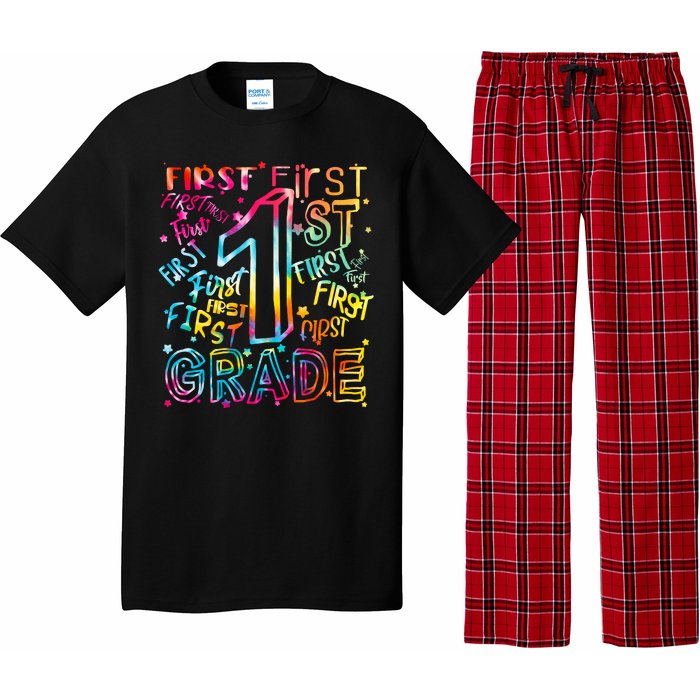 First Grade 1st Grade Tie Dye Word Art Pajama Set