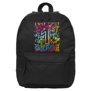 First Grade 1st Grade Tie Dye Word Art 16 in Basic Backpack