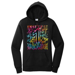 First Grade 1st Grade Tie Dye Word Art Women's Pullover Hoodie