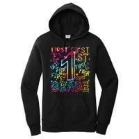 First Grade 1st Grade Tie Dye Word Art Women's Pullover Hoodie