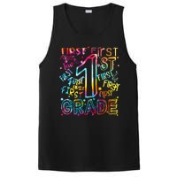 First Grade 1st Grade Tie Dye Word Art PosiCharge Competitor Tank