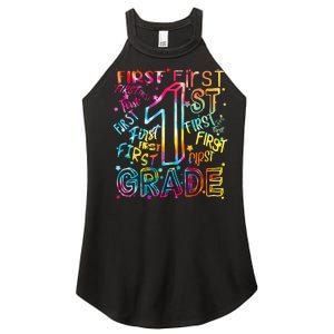 First Grade 1st Grade Tie Dye Word Art Women's Perfect Tri Rocker Tank