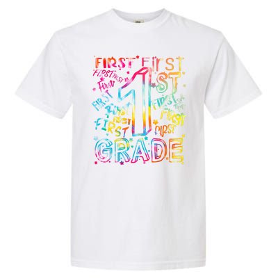 First Grade 1st Grade Tie Dye Word Art Garment-Dyed Heavyweight T-Shirt