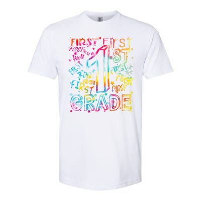 First Grade 1st Grade Tie Dye Word Art Softstyle® CVC T-Shirt