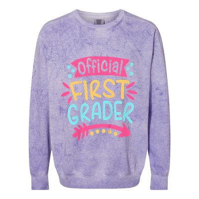 First Grader, 1st Grade Back To School Colorblast Crewneck Sweatshirt