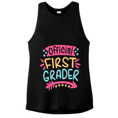 First Grader, 1st Grade Back To School Ladies PosiCharge Tri-Blend Wicking Tank