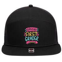 First Grader, 1st Grade Back To School 7 Panel Mesh Trucker Snapback Hat