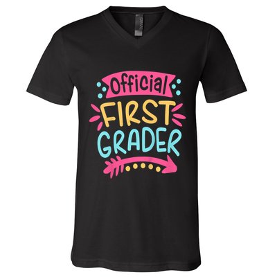 First Grader, 1st Grade Back To School V-Neck T-Shirt