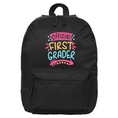 First Grader, 1st Grade Back To School 16 in Basic Backpack
