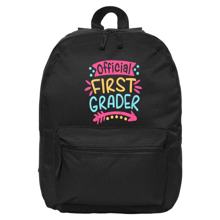 First Grader, 1st Grade Back To School 16 in Basic Backpack