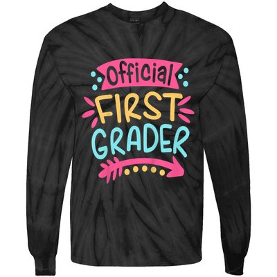 First Grader, 1st Grade Back To School Tie-Dye Long Sleeve Shirt