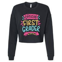 First Grader, 1st Grade Back To School Cropped Pullover Crew