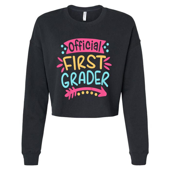 First Grader, 1st Grade Back To School Cropped Pullover Crew