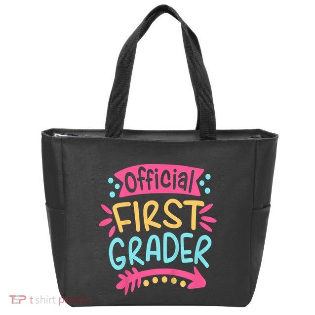 First Grader, 1st Grade Back To School Zip Tote Bag