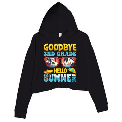 Funny Goodbye 2nd Grade Hello Summer Great Gift Crop Fleece Hoodie