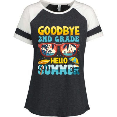 Funny Goodbye 2nd Grade Hello Summer Great Gift Enza Ladies Jersey Colorblock Tee