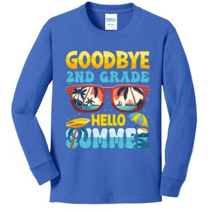 Funny Goodbye 2nd Grade Hello Summer Great Gift Kids Long Sleeve Shirt