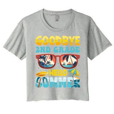 Funny Goodbye 2nd Grade Hello Summer Great Gift Women's Crop Top Tee