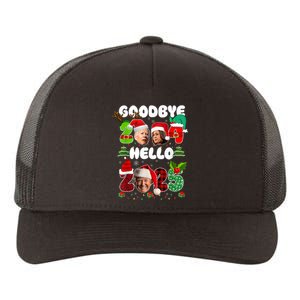 Funny Goodbye 2024 Hello 2025 Trump Christmas New YearS Eve Yupoong Adult 5-Panel Trucker Hat