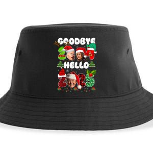 Funny Goodbye 2024 Hello 2025 Trump Christmas New YearS Eve Sustainable Bucket Hat