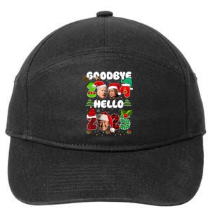 Funny Goodbye 2024 Hello 2025 Trump Christmas New YearS Eve 7-Panel Snapback Hat