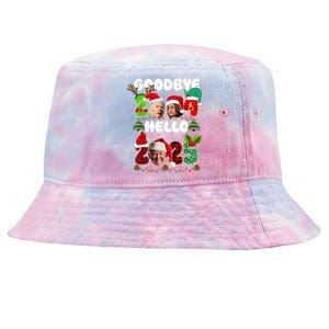 Funny Goodbye 2024 Hello 2025 Trump Christmas New YearS Eve Tie-Dyed Bucket Hat