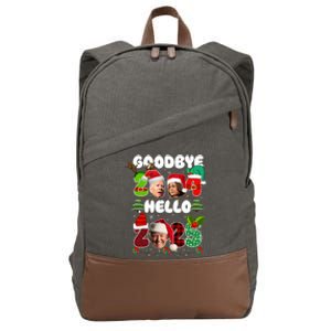 Funny Goodbye 2024 Hello 2025 Christmas & New YearS Eve Cotton Canvas Backpack