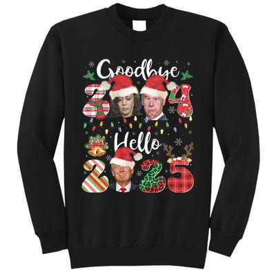 Funny Goodbye 2024 Hello 2025 Funny Trump Xmas Pajamas Sweatshirt