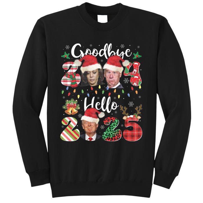 Funny Goodbye 2024 Hello 2025 Funny Trump Xmas Pajamas Sweatshirt