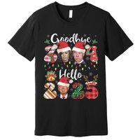 Funny Goodbye 2024 Hello 2025 Funny Trump Xmas Pajamas Premium T-Shirt