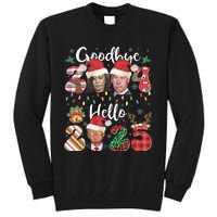 Funny Goodbye 2024 Hello 2025 Funny Trump Xmas Pajamas Tall Sweatshirt