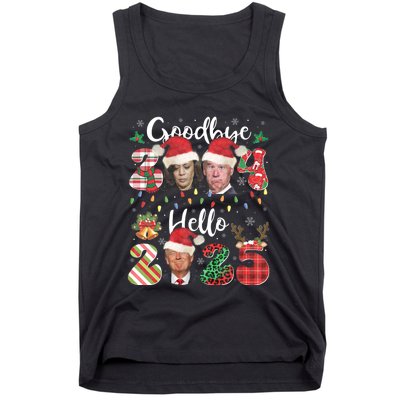 Funny Goodbye 2024 Hello 2025 Funny Trump Xmas Pajamas Tank Top