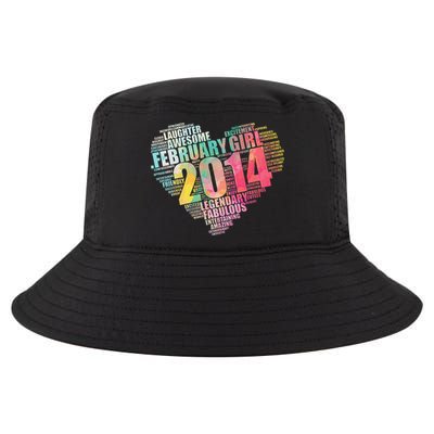 FEBRUARY GIRL 2014 Awesome Fabulous Big Heart 9th Birthday Cool Comfort Performance Bucket Hat