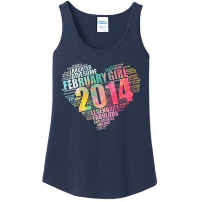 FEBRUARY GIRL 2014 Awesome Fabulous Big Heart 9th Birthday Ladies Essential Tank