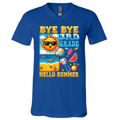 Funny Goodbye 3rd Grade Hello Summer Gift V-Neck T-Shirt