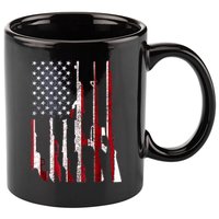 Funny Gun 4th Of July American USA Pride Flag 11oz C Handle Ceramic Mug