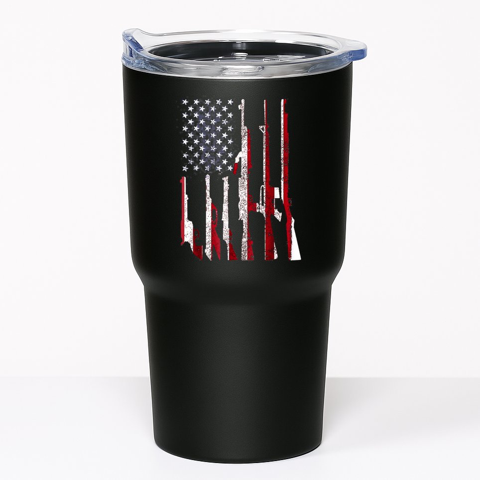 Funny Gun 4th Of July American USA Pride Flag Tumbler