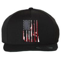 Funny Gun 4th Of July American USA Pride Flag Wool Snapback Cap
