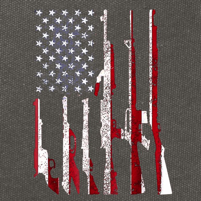 Funny Gun 4th Of July American USA Pride Flag Cotton Canvas Backpack