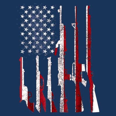 Funny Gun 4th Of July American USA Pride Flag T-Shirt