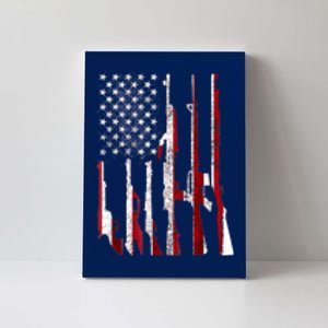 Funny Gun 4th Of July American USA Pride Flag Canvas