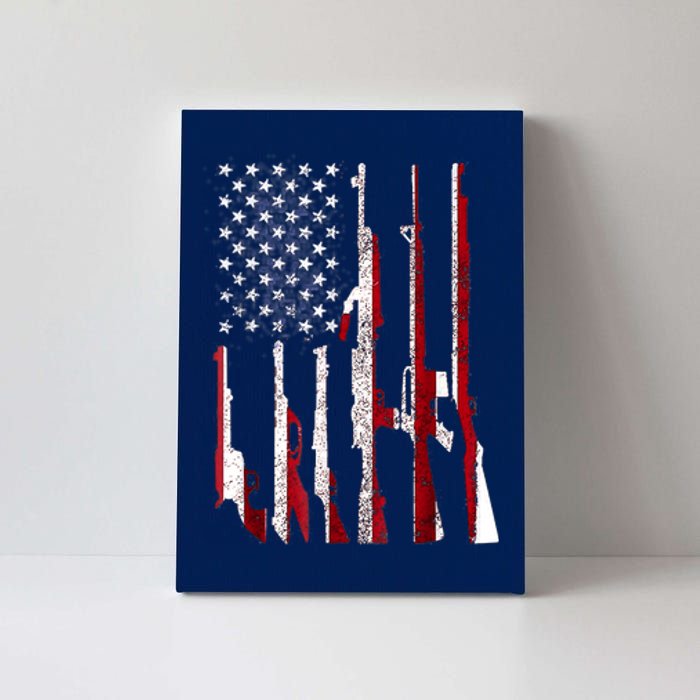 Funny Gun 4th Of July American USA Pride Flag Canvas