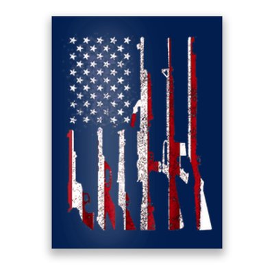 Funny Gun 4th Of July American USA Pride Flag Poster